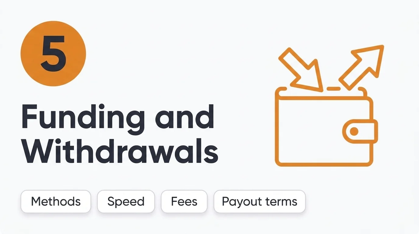 What we check when scoring funding and withdrawals: payment methods, speed, fees and payout terms