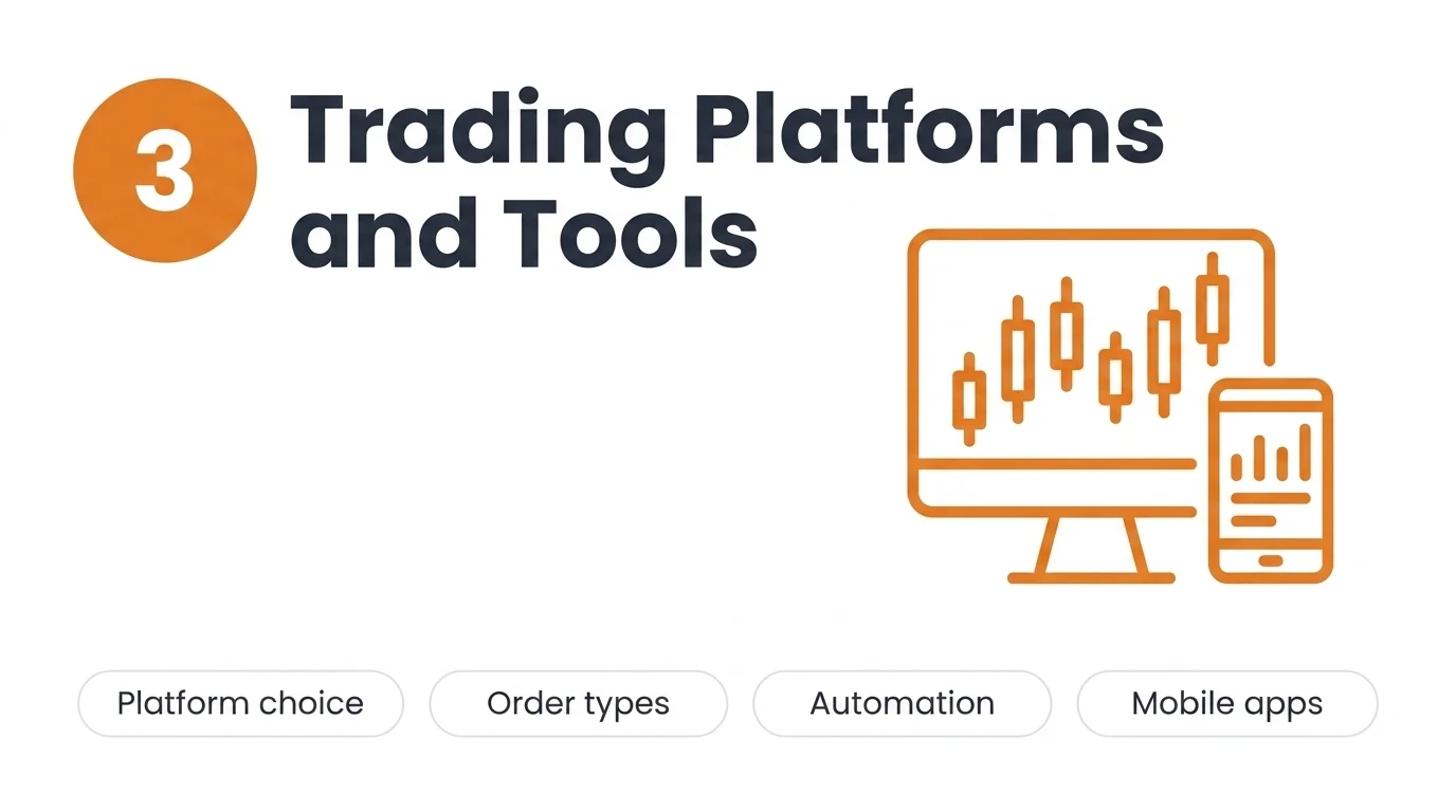What we check when scoring trading platforms and tools: platform choice, order types, automation and mobile apps