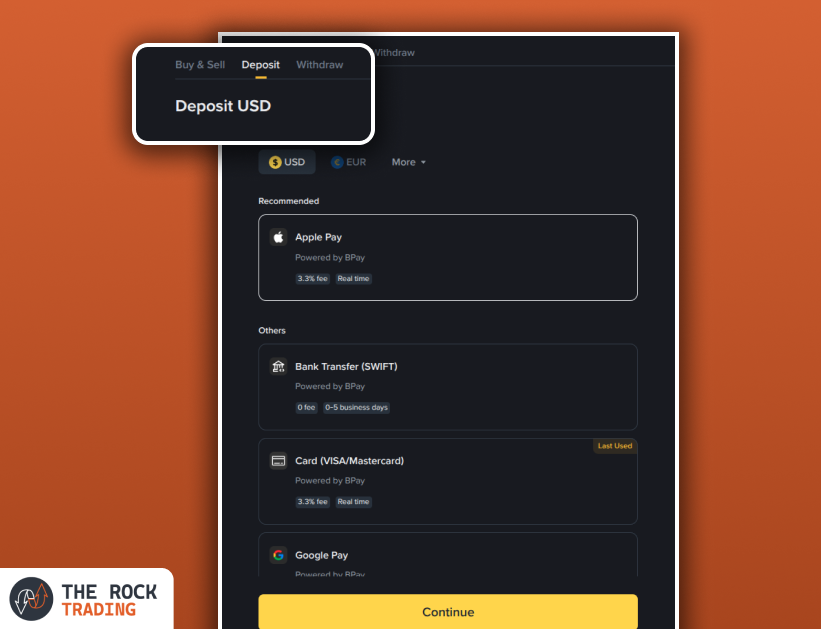 binance deposit button