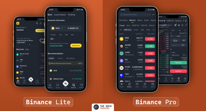 binance mobile app lite and pro mode